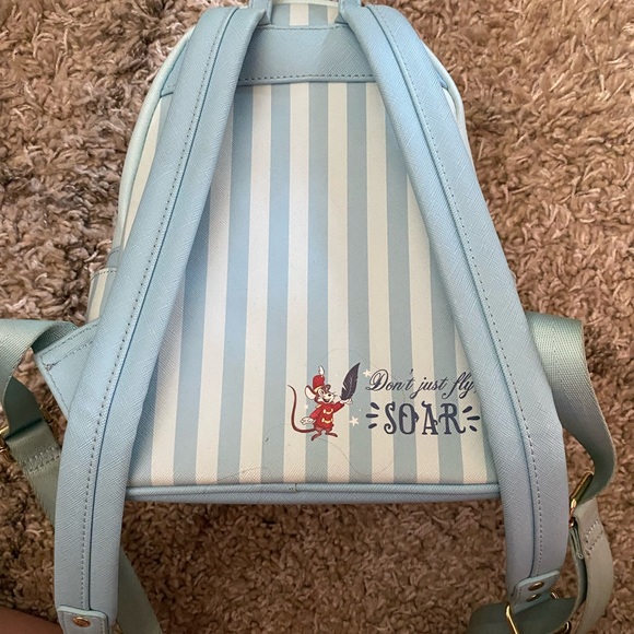 Loungefly Light Blue & White Striped Mini Backpack with \'Soar\' Graphic main image 2